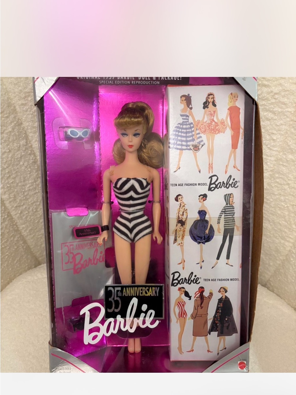 Barbie 35th Anniversary Black & White Zigzag Swimsuit Doll